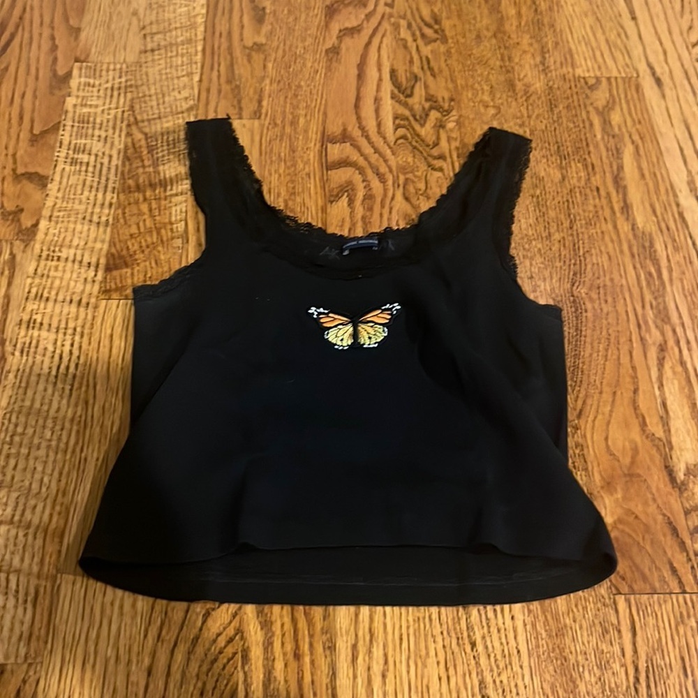 Brandy Melville Woman’s Black Butterfly Tank One Size
